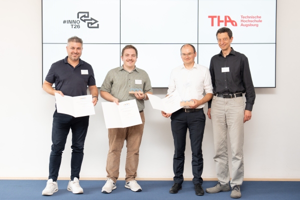 Preisträger des Verbundprojekts GiFaTex bei der Verleihung des Bayerisch-Schwäbischen Innovationspreises Transfer 2026 an der Technischen Hochschule Augsburg.